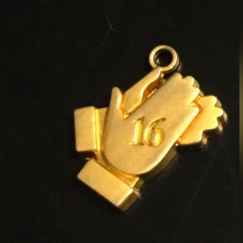 16Commandments Christian Religious KeyChain Pendant Charm Gold Tone Praying Hand